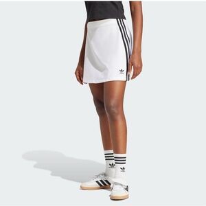 adidas Originals [M-XL] women Adicolor 3-Stripes Mini Skirt White JD0284